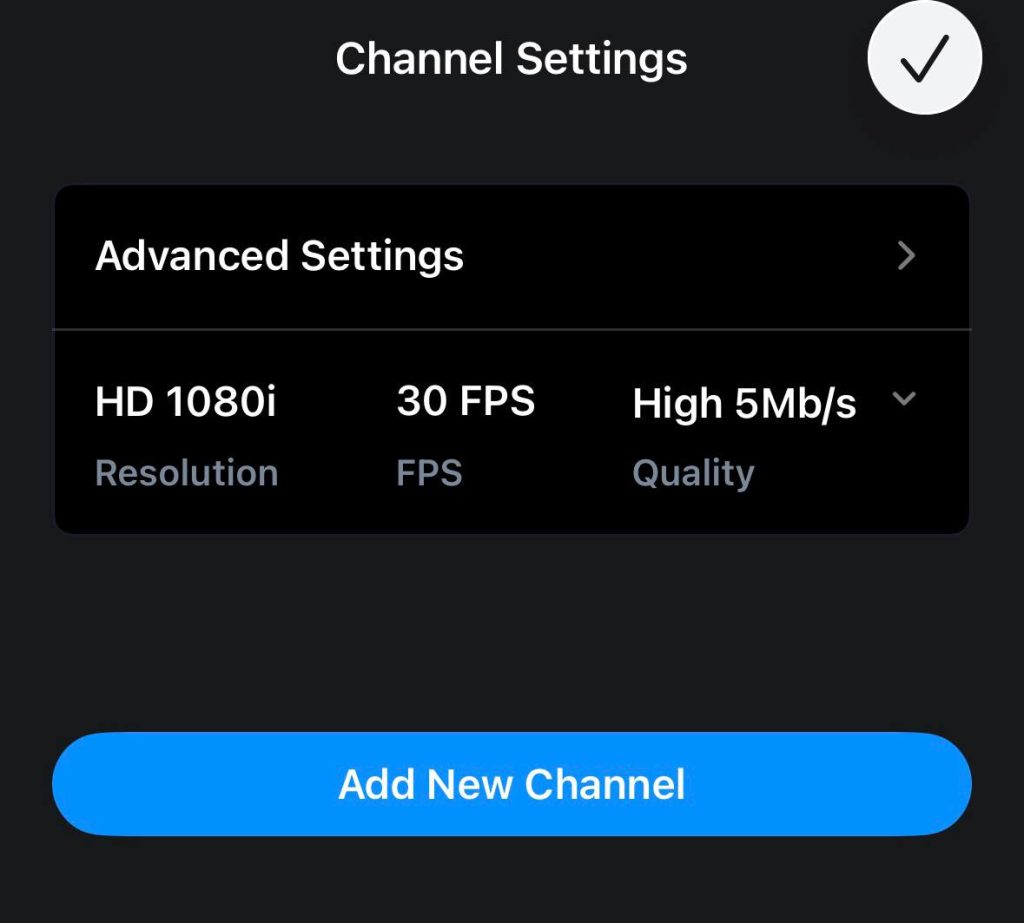 Blank new screen without any channels showing Add New Channel.